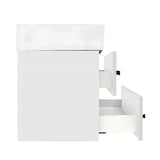Viseča kopalniška omarica s keramičnim umivalnikom SAT Cube Way v beli sijajni izvedbi 60x53x46 cm