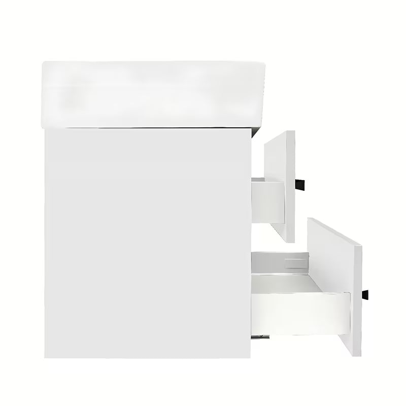 Viseča kopalniška omarica s keramičnim umivalnikom SAT Cube Way v beli sijajni izvedbi 60x53x46 cm