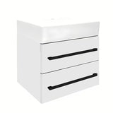 Viseča kopalniška omarica SAT Cube Way s keramičnim umivalnikom v beli sijajni izvedbi 60x46x53 cm
