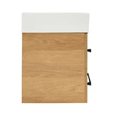 Viseča kopalniška omarica s keramičnim umivalnikom SAT Cube Way 60x53x46 cm v dekorju hrast hickory