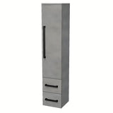 Viseča visoka kopalniška omarica SAT Cube Way u imitaciji betona s crnim ručkicama