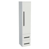 Visoka kopalniška omarica SAT Cube Way u bijelom sjaju s kromiranim ručkicama