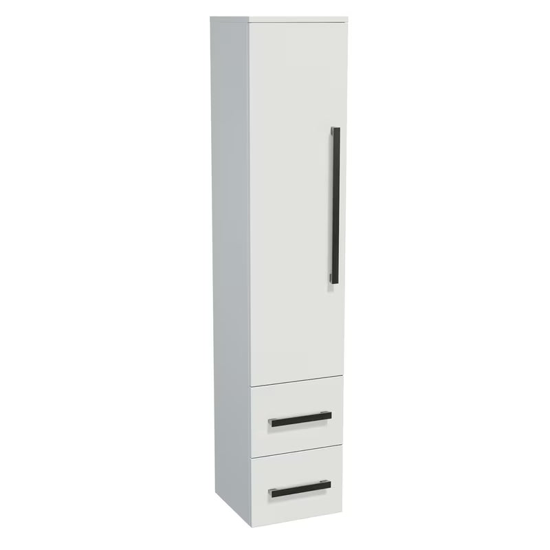 Visoka kopalniška omarica SAT Cube Way u bijelom sjaju s kromiranim ručkicama