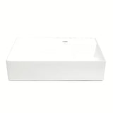 Beli keramični viseči umivalnik SAT Cube Way 60x46 cm z odlagalno površino levo