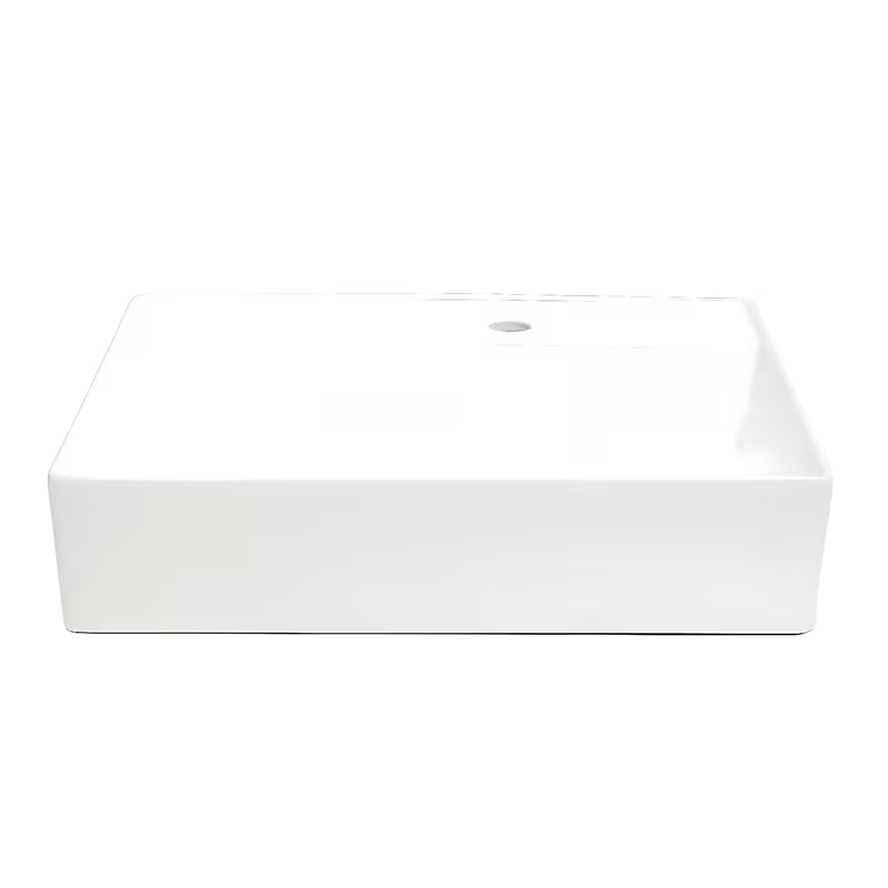 Beli keramični viseči umivalnik SAT Cube Way 60x46 cm z odlagalno površino levo