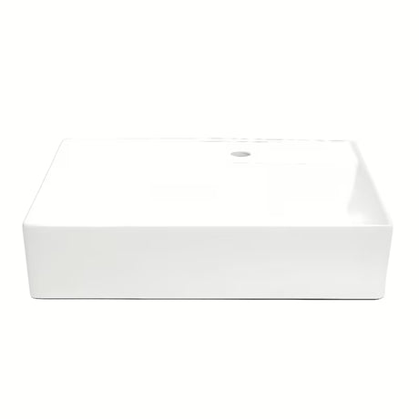 Beli keramični viseči umivalnik SAT Cube Way 60x46 cm z odlagalno površino levo