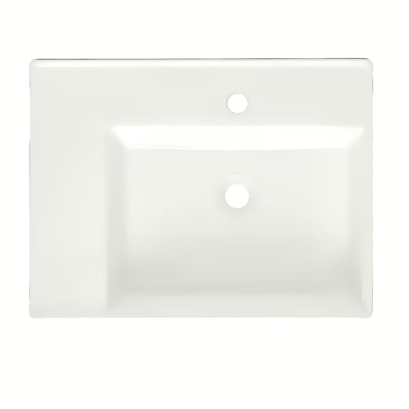 Beli keramični viseči umivalnik SAT Cube Way 60x46 cm z odlagalno površino levo