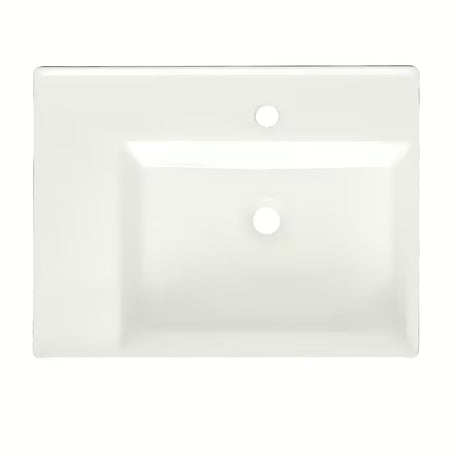 Beli keramični viseči umivalnik SAT Cube Way 60x46 cm z odlagalno površino levo