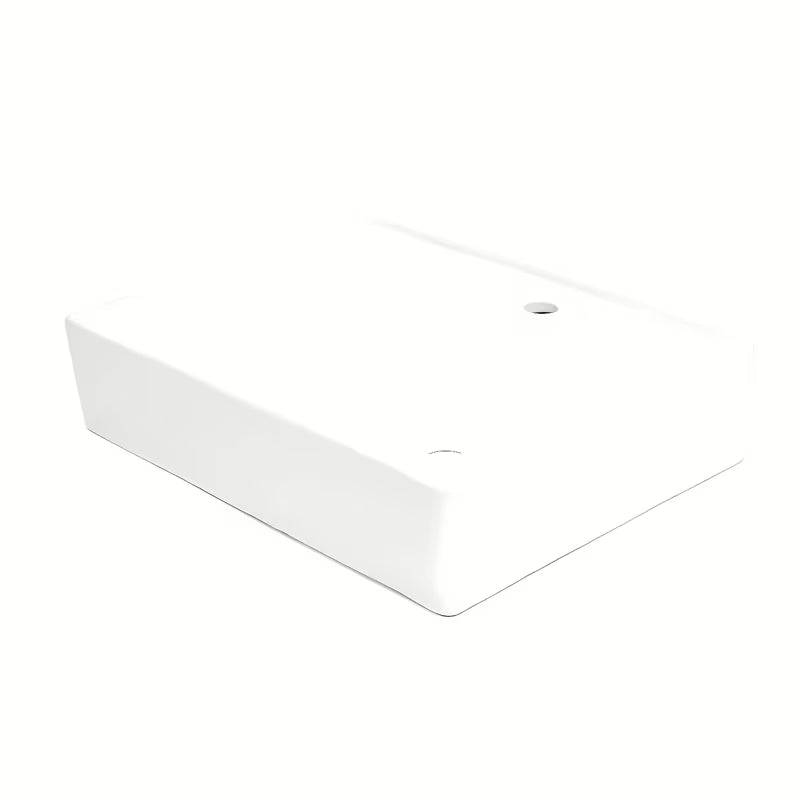 Beli keramični viseči umivalnik SAT Cube Way 60x46 cm z odlagalno površino levo