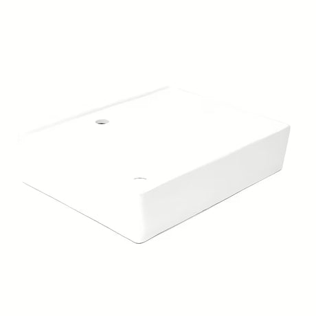 Beli keramični viseči umivalnik SAT Cube Way 60x46 cm z asimetrično zasnovo in odlagalno površino desno.