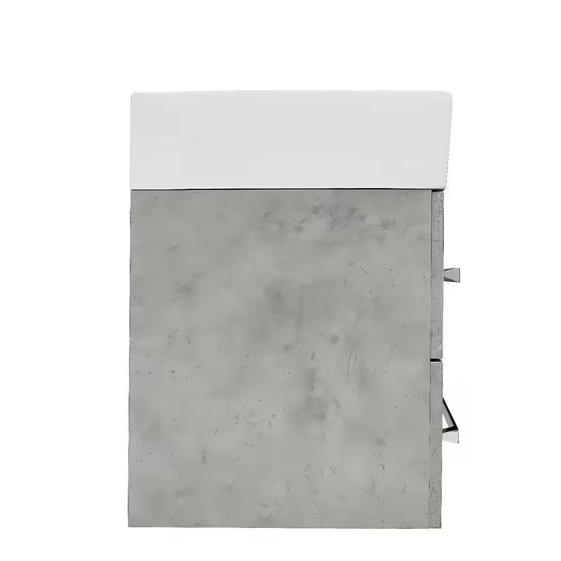 Viseča kopalniška omarica s keramičkim umivaonikom SAT Cube Way 60x46 cm u dekoru betona