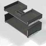 Viseča kopalniška omarica s keramičkim umivaonikom SAT Cube Way u dekoru hrasta hickory