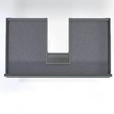 Viseča kopalniška omarica s keramičkim umivaonikom SAT Cube Way u dekoru hrasta wellington s crnim ručkicama.