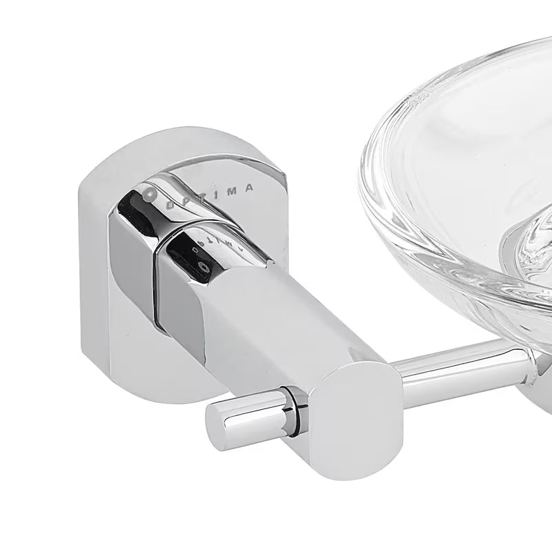 Stenska posoda za milo SAT Cube Way pro za trdo milo v izvedbi chrome