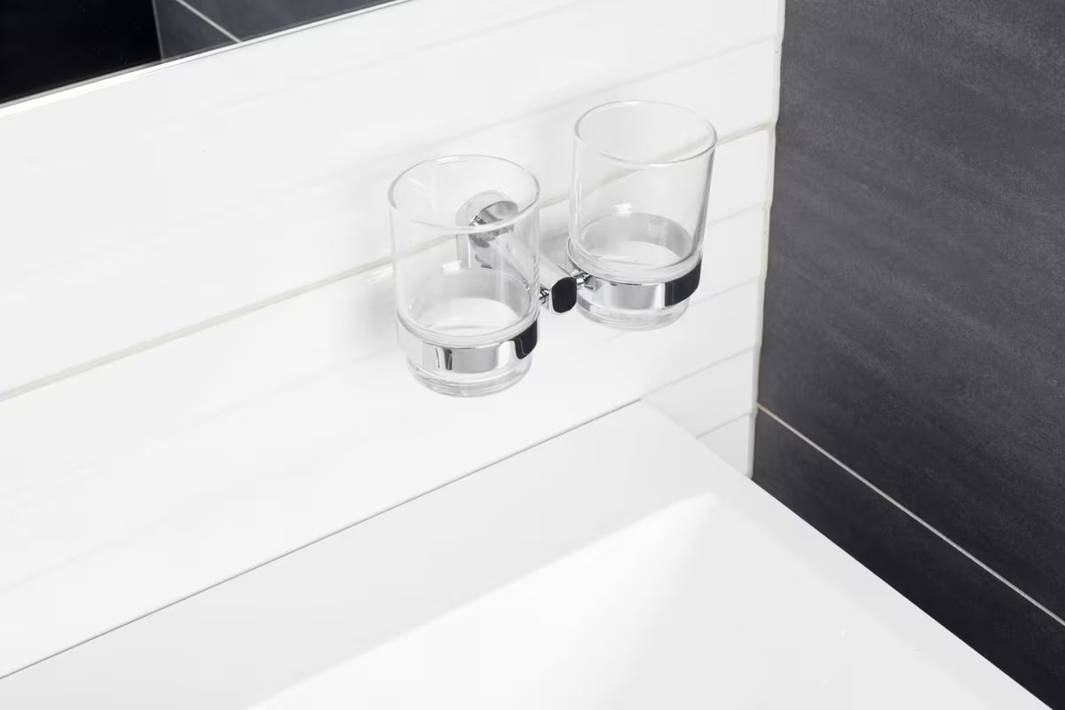 SAT Cube Way držalo za kozarec vključno s kozarcem v izvedbi chrome