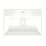 Bijeli keramički viseči umivalnik SAT Cube Way 60x42 cm s otvorom pro slavinu u sredini