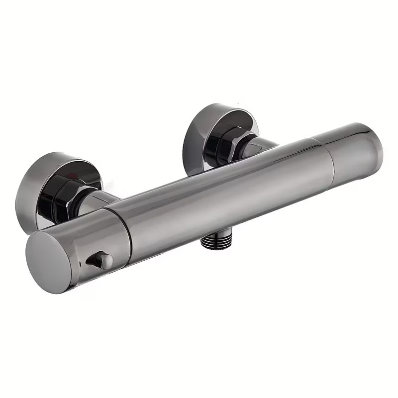 Termostatska stenska armatura za tuš SAT Dark v površinski obdelavi PVD gun metal brez tuš seta.