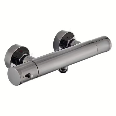 Termostatska stenska armatura za tuš SAT Dark v površinski obdelavi PVD gun metal brez tuš seta.