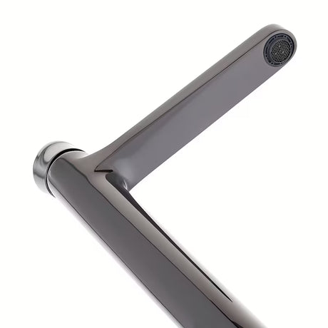 Visoka armatura za Umivalnik SAT Dark v izvedbi PVD Gun Metal z ročnim upravljanjem brez odtoka.