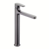 Visoka armatura za Umivalnik SAT Dark v površini PVD gun metal brez odtoka.