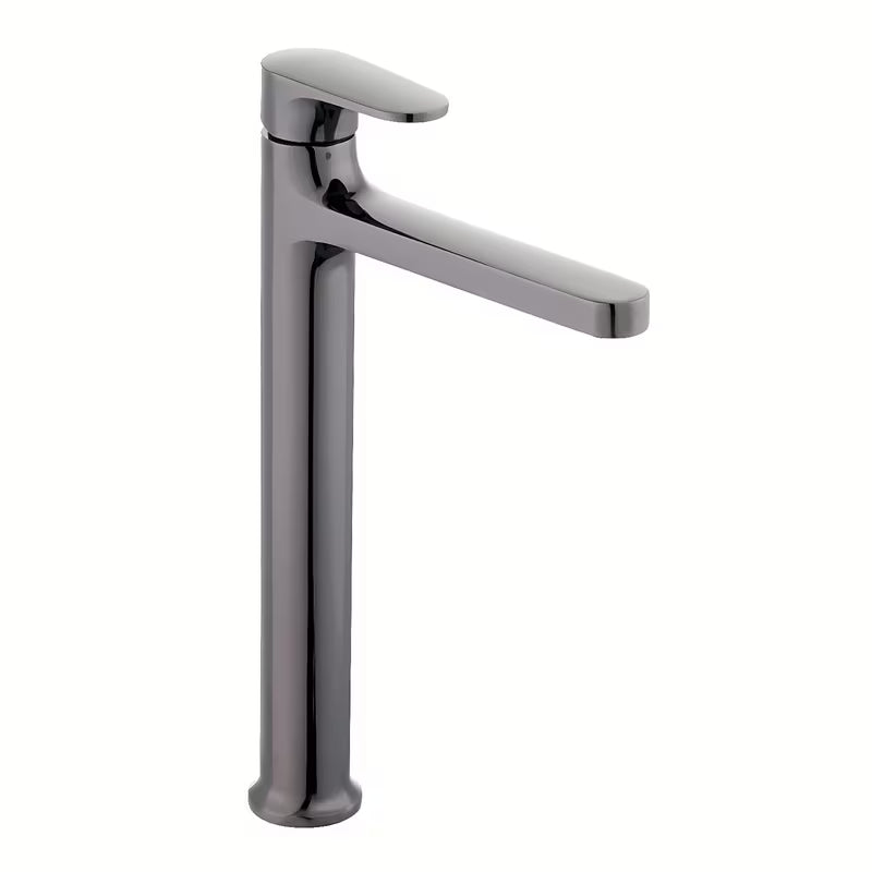 Visoka armatura za Umivalnik SAT Dark v površini PVD gun metal brez odtoka.