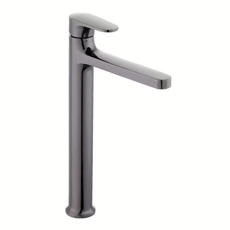 Visoka armatura za Umivalnik SAT Dark v površini PVD gun metal brez odtoka.