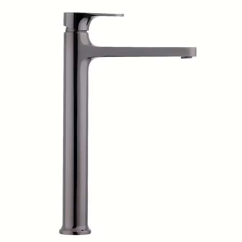 Visoka armatura za Umivalnik SAT Dark v površini PVD gun metal brez odtoka.