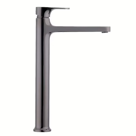 Visoka armatura za Umivalnik SAT Dark v površini PVD gun metal brez odtoka.