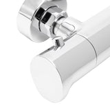 Kromirana stenska termostatska armatura za tuš SAT Dark sa sigurnosnim graničnikom na 38 °C.