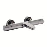 Termostatska stenska armatura za kad SAT Dark u mat izvedbi PVD gun metal brez tuš seta.