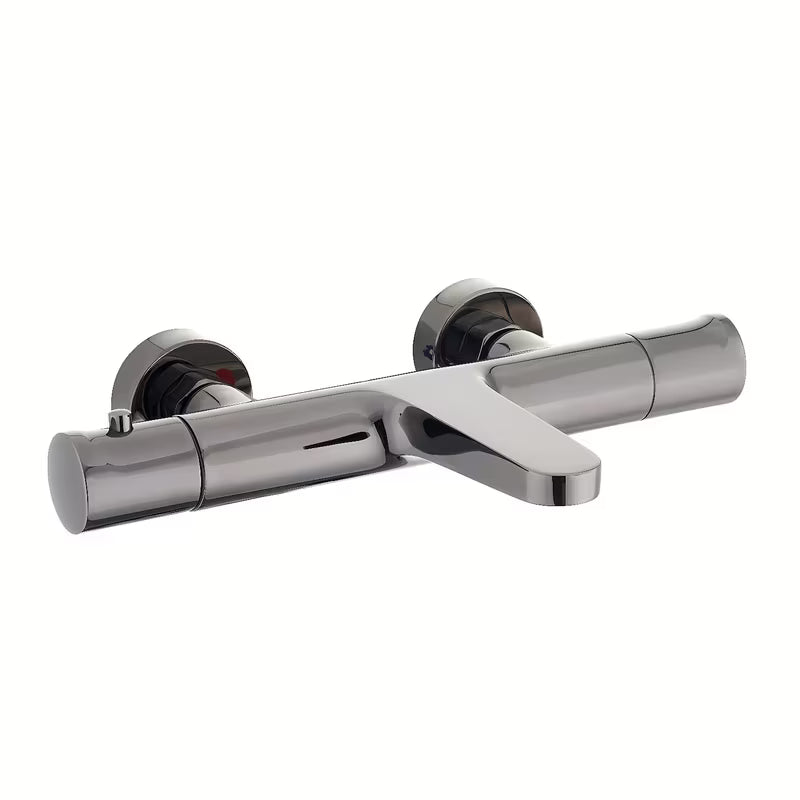 Termostatska stenska armatura za kad SAT Dark u mat izvedbi PVD gun metal brez tuš seta.