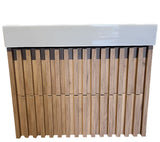 Viseča kopalniška omarica s keramičkim umivaonikom SAT Delano u dekoru mat hrast s okomitim letvicama