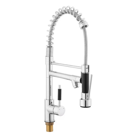 Kromirana armatura za pomivalno korito SAT Chrome s tušem, zakretnim izljevom i upravljanjem ručicom