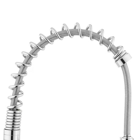 Kromirana armatura za pomivalno korito SAT Chrome s tušem, zakretnim izljevom i upravljanjem ručicom