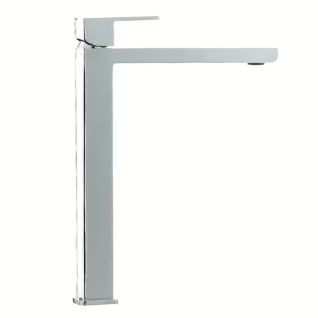 Visoka stoječa armatura za umivalnik SAT Elements u izvedbi bijela/krom brez odtoka.