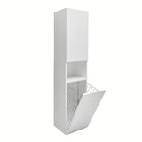 Visoka viseča kopalniška omarica SAT Evolution u mat bijeloj izvedbi s okomitim utorima