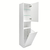 Visoka viseča kopalniška omarica SAT Evolution u mat bijeloj izvedbi s okomitim utorima