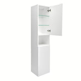 Visoka viseča kopalniška omarica SAT Evolution u mat bijeloj izvedbi s okomitim utorima