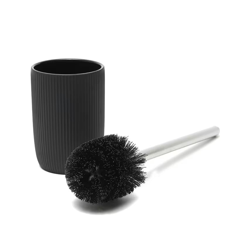 Črna keramična samostoječi  WC ščetka SAT Evolution za moderno kopalnico.
