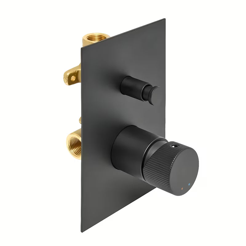 Podometna tuš i armatura za kad SAT Evolution u mat crnoj boji s upravljanjem ručicom