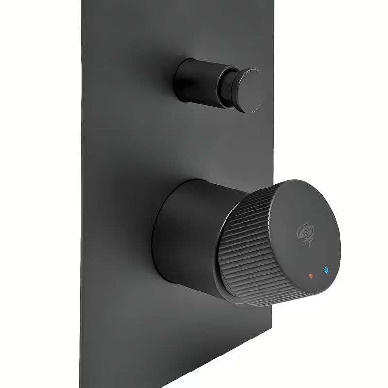 Podometna tuš i armatura za kad SAT Evolution u mat crnoj boji s upravljanjem ručicom