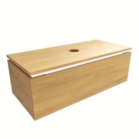 Viseča kopalniška omarica SAT Feel s pokrivno ploščo u dekoru medni hrast