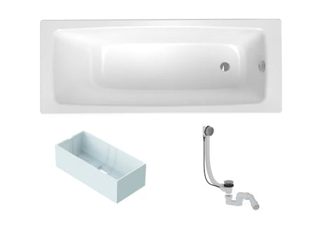 Pravokotna kad SAT Feel 150 x 70 cm iz emajliranega jekla pro za levo in desno izvedbo