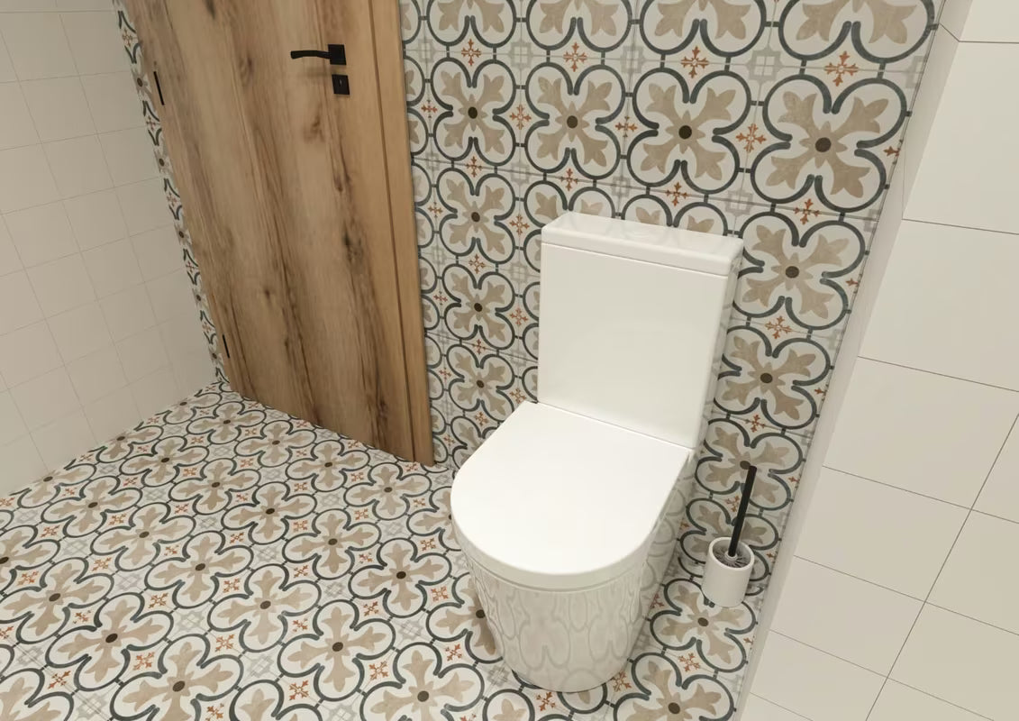 Bela keramična WC ščetka SAT Feel v prostostoječi izvedbi