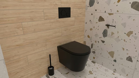 Samostoječi  keramična WC ščetka SAT Feel v mat črni barvi