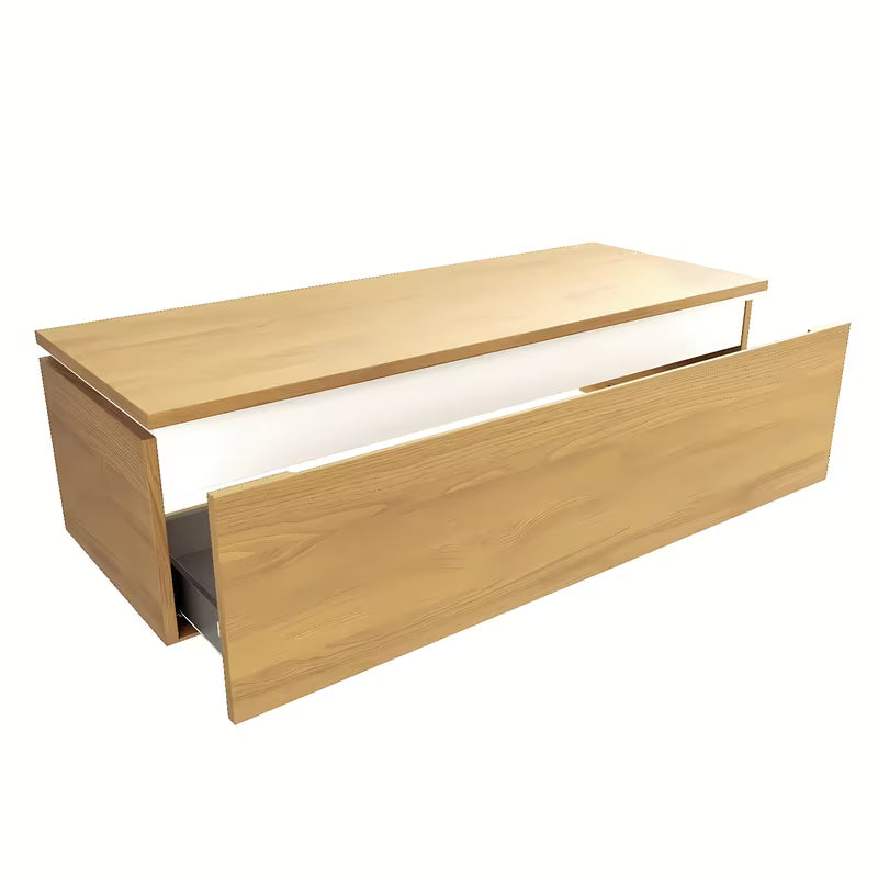 Viseča kopalniška omarica SAT Feel s pokrivno ploščo v dekorju medenega hrasta, 120x46x30 cm