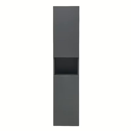 Visoka viseča kopalniška omarica SAT Feel 36x165x32 cm v mat antracitni barvi s košem za perilo