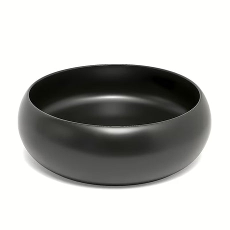 Okrogel keramični umivalnik na ploščo SAT Feel v mat črni barvi, premer 36 cm