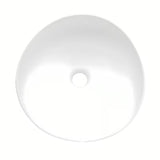 Keramični umivalnik na ploščo SAT Feel 38 x 38 cm v sijajni beli barvi z valovitim robom.