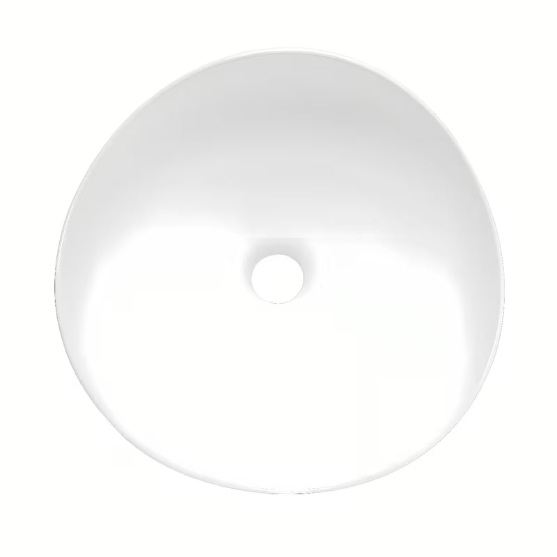 Keramični umivalnik na ploščo SAT Feel 38 x 38 cm v sijajni beli barvi z valovitim robom.